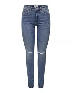 ONLY Jeans ONLY Onlwauw Mid Waist Knee des PIM Jean Taille Moyenne Femme