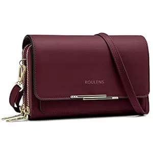 Roulens Sacs et sacs à dos Roulens Sac Téléphone Portable Femme - Petit Sac Bandoulière Femme - Sac à Bandoulière Femme en Cuir PU - Sac À Bandoulière Petit avec Réglables Bandoulière