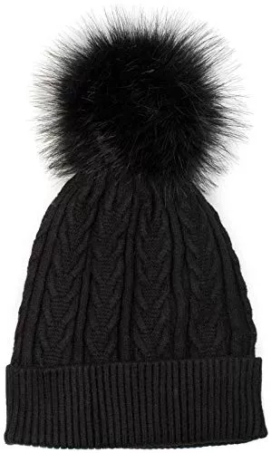 styleBREAKER Chapeaux et Casquettes styleBREAKER Ladies Fine Knit Pom Pom Hat with Cable Pattern, Faux Fur Pom Pom Beanie, Lined Winter Knit Hat 04024100 (en Anglais)