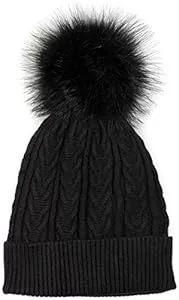 styleBREAKER Chapeaux et Casquettes styleBREAKER Ladies Fine Knit Pom Pom Hat with Cable Pattern, Faux Fur Pom Pom Beanie, Lined Winter Knit Hat 04024100 (en Anglais)