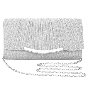 Asvert Sacs et sacs à dos Asvert Pochette Soiree Femme, Pochettes et Clutches Femme, Sac de Soirée, Pochette Sac a Main Femme, Pochette Mariage en Bandoulière Chaîne Démontable, Sac à Main pour Mariage, Fete, Voyage, Boule