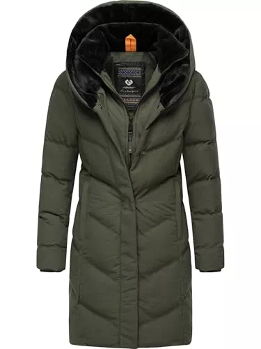 Ragwear Manteaux Ragwear Natalka Cosy YOUMODO Manteau d'hiver chaud imperméable et respirant pour femme avec capuche et col haut en polaire