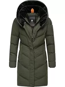 Ragwear Manteaux Ragwear Natalka Cosy YOUMODO Manteau d'hiver chaud imperméable et respirant pour femme avec capuche et col haut en polaire