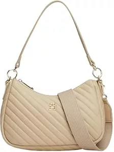 Tommy Hilfiger Sacs et sacs à dos Tommy Hilfiger Sac à Bandoulière Femme Poppy Reform Shoulder Bag Sac à Main, Beige (Beige), Taille Unique