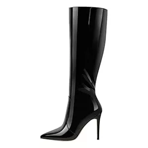 Only maker Bottes Only maker Bottines classiques en dentelle pour femme, Vernis noir., 38 EU