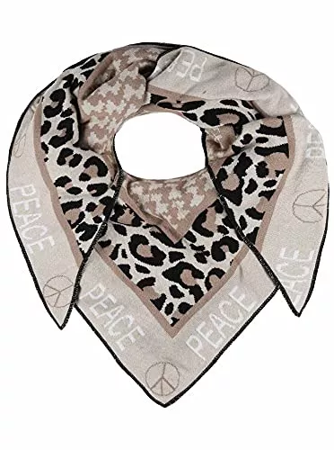 Zwillingsherz Écharpes et châles Zwillingsherz Foulard triangulaire avec laine pour femme, fille, garçon, enfant Foulard en coton de qualité supérieure avec motif pieddepoule et motif paix Écharpe pour femme pour l'été