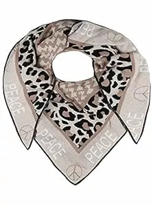 Zwillingsherz Écharpes et châles Zwillingsherz Foulard triangulaire avec laine pour femme, fille, garçon, enfant Foulard en coton de qualité supérieure avec motif pieddepoule et motif paix Écharpe pour femme pour l'été