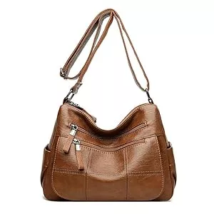 Coolives Sacs et sacs à dos Coolives Sac bandoulière pour Femme en Cuir PU Sacoche bandoulière Sac a Main Porte Epaule Dames Sac à Main Sac à épaule Satchel Souple pour Mère Sac Crossbody